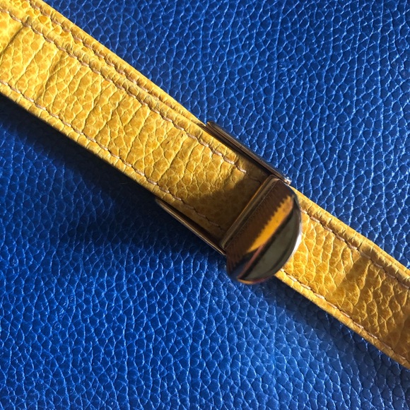 COSCI ITALIAN BRAND Genuine Leather Blue & Yellow Hand / Shoulder Bag. Handmade - Picture 3 of 7